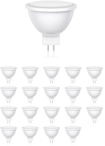 ledscom.de 20x GU5.3 LED-lampor, MR16, varmvit (2700 K), 5 W, 430lm, 104°, matt