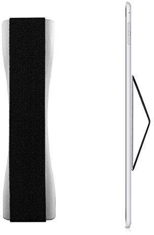kwmobile Agarrador de móvil para Mano - Sujeción Adhesiva con Goma elástica - Agarre Universal Compatible con eBook iPad Smartphone Tablet