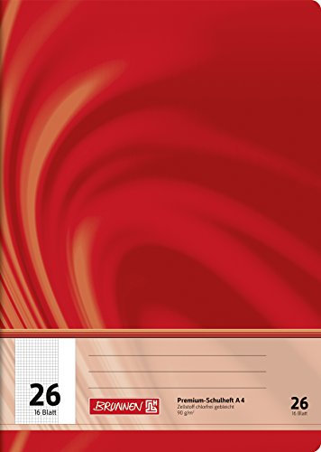 BRUNNEN Schulheft Premium Vivendi | A4, Lineatur 26, 16 Blatt, rot