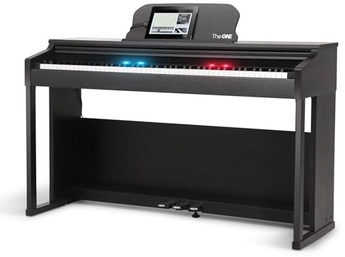 The ONE Digital Piano with Lighted-up 88 Hammer Action Keys, Smart Teaching Piano Keyboard for Beginner/Adult, Grand Piano Sound, Full Size Weighted Keyboard with 3 Pedals/Free APP/Bluetooth/MIDI