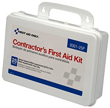 First Aid Only 9301-25P 25-Person Contractor's First Aid Kit for Home Renovation, Job Sites, and Construction Vehicles, 178 Pieces