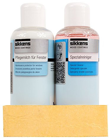 Sikkens Fensterpflegeset, je 250 ml Spezialreiniger und Pflegemilch