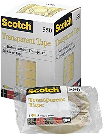 Scotch Transparentes klebeband 550 - 10 Rollen - 15 mm x 66 m - Durchsichtiges Allzweckband für Schule, Heim und Büro