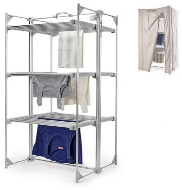 drysoon Deluxe 3-Tier Heated Clothes Airer & Cover Pack
