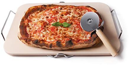 Excelsa Nonsolopizza Pietra Refrattaria per Cottura Pizza, Crema, 30.5 X 38 Cm