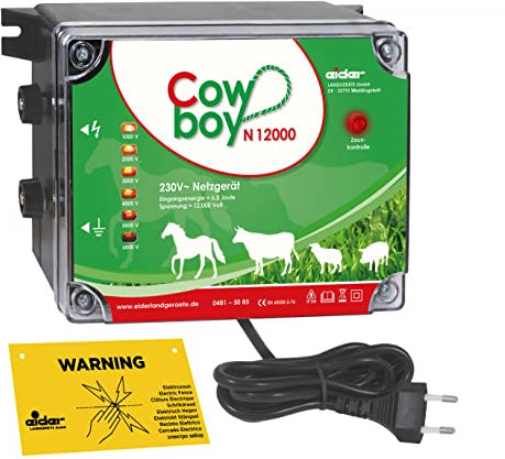 Koll Living Weidezaungerät N12000-230V - Extra Power : 230V, 6 Joule, 12000 Volt - für Lange Zäune, starker Bewuchs - Made in Germany