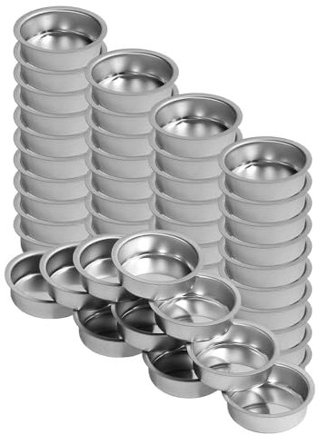 Teelichthalter silbern Ø 40mm / 18mm tief - Teelicht Tülle für Standard Teelichtkerzen. Ein echtes deutsches Qualitätsprodukt., Größe:50er Set