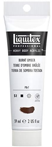 Liquitex 1045128 Professional Heavy Body Acrylfarbe in Künstlerqualität mit ausgezeichneter Lichtechtheit in buttriger Konsistenz, 59ml Tube - Umbra Gebrannt