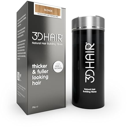 3D Hair Fibres | Hair Powder for Thinning Hair 35g Bottle | Makes Thin Hair Look Thicker in Seconds | Hair Loss Concealer For Women & Men (Blonde)