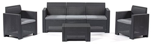 Bica 9068.4 Set Nebraska Salottino 5 Posti, Antracite, 338 x 155 x 79 cm