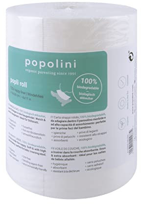 Vlieseinlage Popolini fuer Stoffwindeln, Rolle mit 120 Blatt