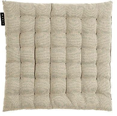 LINUM Pepper Elégante Galette de Chaise 40x40 cm, Coton, Lavable en Machine, Beige Chine