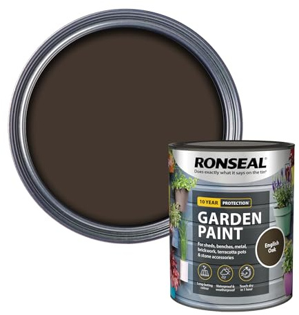 Ronseal RSLGPEO750 GPEO750 Garden Paint English Oak 750ml, 750 ml