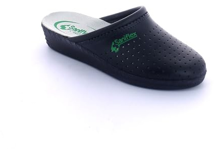 Saniflex 841-1 Médical Certifié Sabots Mules Chaussons Chaussures en Cuir, Femme, Bleu, EU 39