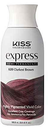 Kiss Express Color Semi- Permanent Darkest Brown 3.5oz by Kiss Express