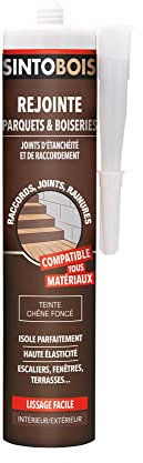 Sinto Joints Multi-Matériaux Chêne foncé - 300 ml - Idéal pour les Endroits Difficiles d’Accès, Escaliers, Fenêtres, Terrasses- Sans Odeur - Adhère Facilement - Isole Parfaitement