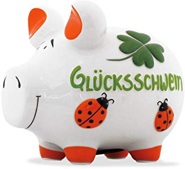 KCG Spardose Schwein Glücksschwein Keramik mittel