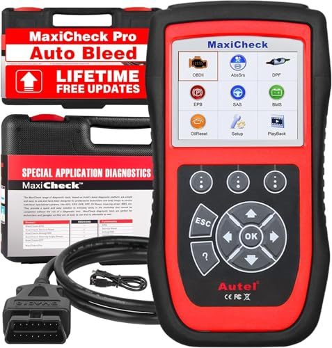 Autel MaxiCheck PRO Auto Bleed Scan Tool per Spurgo Freni ABS, Scanner Diagnostico OBD2 ABS SRS, Reset Olio, BMS, EPB, Airbag, Servizi SAS per Veicoli Specifici, Aggiornamenti Gratuiti a Vita