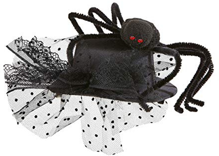 W WIDMANN MILANO Party Fashion 9394X - Minizylinder mit Spinne, Accessoire, Hut, Mottoparty, Karneval, Halloween