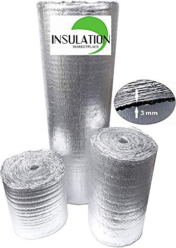 SmartSHIELD -3mm 16x50Ft Reflective Insulation roll, Foam Core Radiant Barrier, Thermal Insulation Shield, Commercial Grade (16x50')