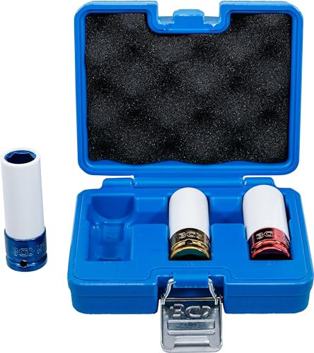 BGS 7200 | Kraft-Schoneinsatz-Satz | 3-tlg. | 12,5 mm (1/2) | SW 17 / 19 / 21 mm | mit Kunststoffhülse | farblich codiert