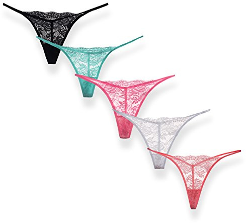 Moxeay G-string Thong Panty Underwear Pack of 5 (X-Large, T-string)