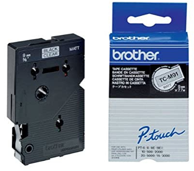 Brother TC-M91 Ruban laminé Noir sur transparent mat