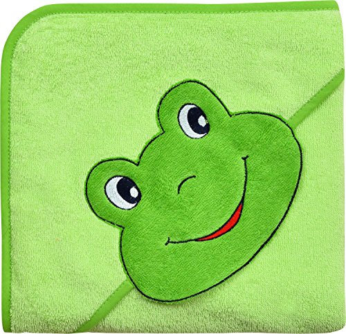 Wörner Kapuzenbadetuch Frosch Walk-Frottier grün Größe 80x80 cm