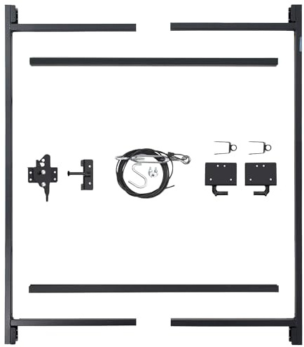 Adjust-A-Gate Full Frame Gate Fence Kit, Fits 60-96 Openings & Up to 5', Black - Heavy-Duty Outdoor Reinforcement & Accessories for Gates and Fences