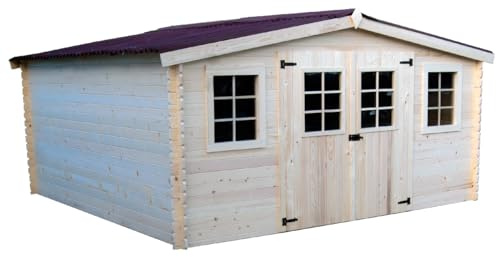 Casetta da giardino Foresta Balta tavole spessore 28 mm in legno massello 4x4 mt