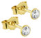 NKlaus Paar Ohrstecker Gold 333 – Ohrringe mit Cubic Zirkonia – Gold Schmuck Damen, Herren & Kinder – Gelbgold - 8 Karat - 3,00mm - 1988