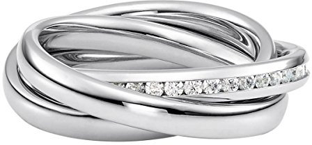 Heideman Ring Damen Trini aus Edelstahl Silber farbend poliert Damenring für Frauen Rollring Spielring Dreierring 54