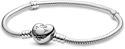 Pandora Icons Pulsera de plata con cierre en forma de corazón, 23