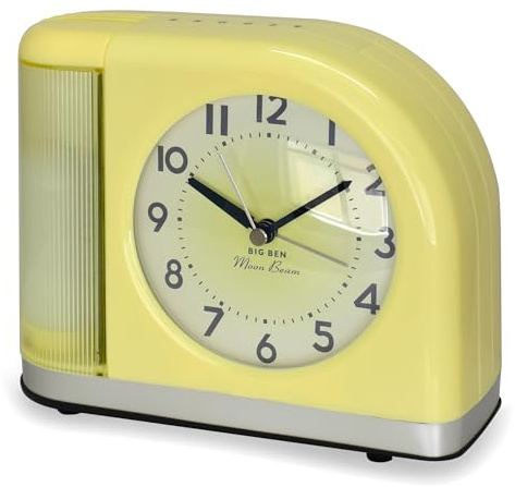 Westclox Big Ben Moon Beam Quartz Analog Alarm Clock Yellow with USB 44000Y