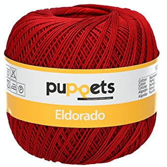 Puppets Eldorado Stärke 10 4574010-04321 rot Häkelgarn, 100 % Baumwolle