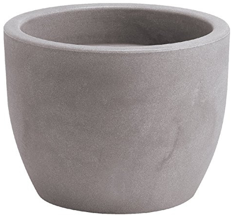 hydroflora 63001445 Vaso Nicoli Hera, Diametro 40 cm, Altezza 30 cm, Colore Grigio Cenere Opaco