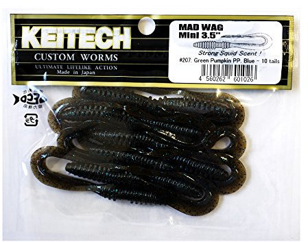 Keitech Mad Wag Mini 3,5 Green Pumpkin PP. Blue
