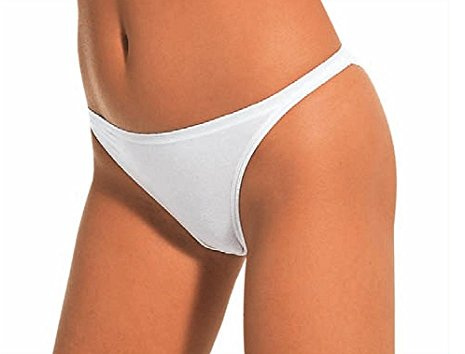 6 Slip tanga donna l'altra COTONELLA cotone elastico 3161 (3, BIANCO)