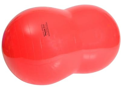 GYMNIC Physio Roll Palla doppia per fisioterapia max Ø 85 cm/L 130 cm rosso, ideale per esercizi di equilibrio, coordinazione e supporto terapeutico per bambini, adulti e anziani