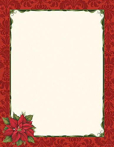 Great Papers! Poinsettia Damask Letterhead, 80 count, 11 x 8.5 (2011870)