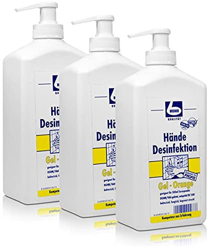 3x Dr. Becher Hände Desinfektion Gel-Orange 500 ml