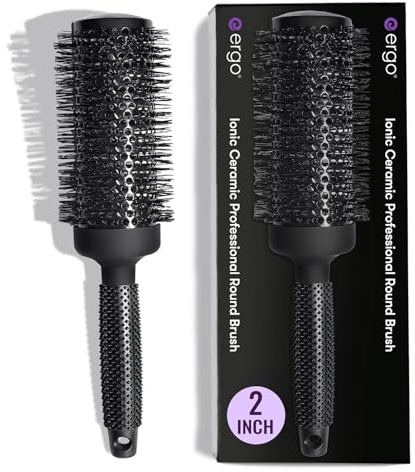 ERGO Ceramic Ionic Round Brush for Blow Out - Salon Quality Hair Brushes for Women - Roller Brush for Blow Drying, Wet and Dry Hair Styling, Volumizing Hair Care - ER53: 2