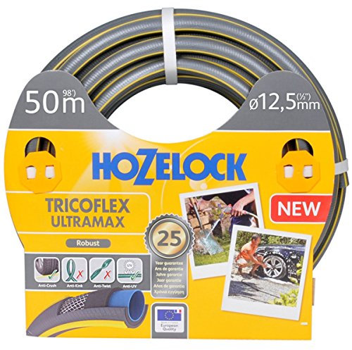 HOZELOCK - Tricoflex Ultraflex Schlauch Ø 12,5mm (1/2) 50 M: Flexibler Gartenschlauch, wetterfest, verdreh- und knickfest, aus 40% recyceltem PVC [116244]