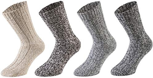 Tobeni 4 Paia caldo Donna Uomo Calze Norvegesi Lana di Pecora Pre-lavata Inverno Unisex Multicolore 39-42
