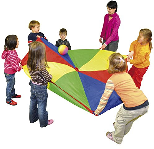 EDUPLAY 170-024 Schwungtuch, 730 cm mit stabilen Haltegriffen, Mehrfarbig