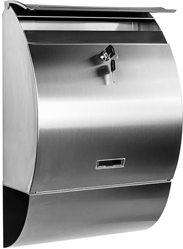 STILISTA Wandbriefkasten, V2A Edelstahl, Zeitungsfach, Modellwahl, Halbrund