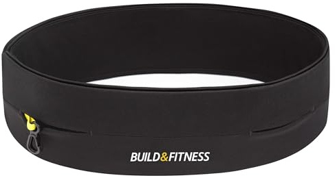 Build & Fitness Running Belt, Flip Waist Pouch, Internal Key Clip, Phone Holder for Men and Women, Lightweight, Slim, Comfortable, fits All Samsung's, iPhone's