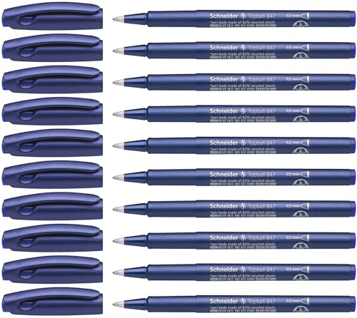 Schneider Topball 847 kulspetspenna (plastspets, 0,5 mm) 10-pack blå