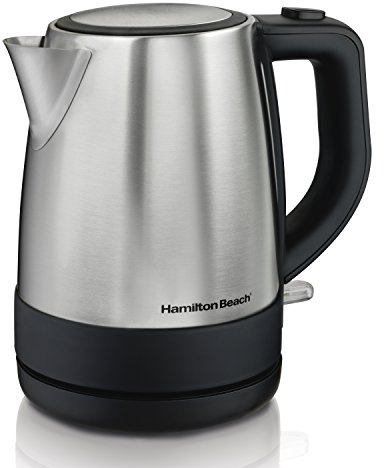 Hamilton Beach Electric Tea Kettle, Water Boiler & Heater, 1 L, Cordless, Auto-Shutoff & Boil-Dry Protection, Stainless Steel (40998)