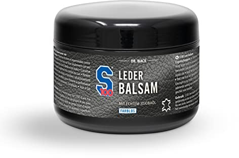 DR. WACK S100 Leder-Balsam 250 ml - Lederpflege mit Jojobaöl & Bienenwachs - Farbauffrischung Motorradbekleidung - Schutz vor Nässe & Alterung - Für Matt- & Glattleder - Hochwertige Motorradpflege